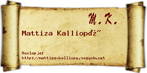 Mattiza Kalliopé névjegykártya